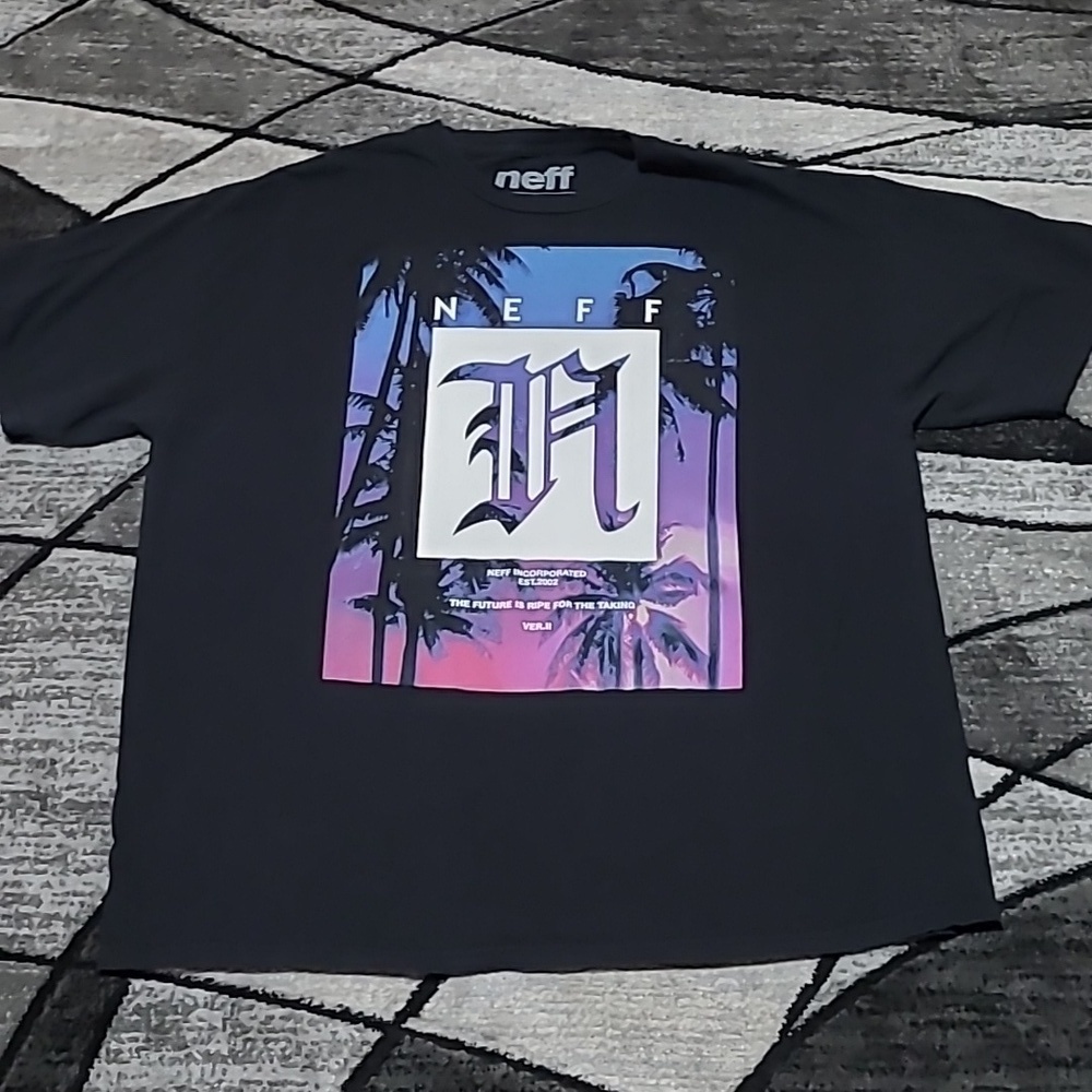 NEFF EST. 2002 THE FUTURE IS RIPE FOR THE TAKING BLACK TEE-SHIRT